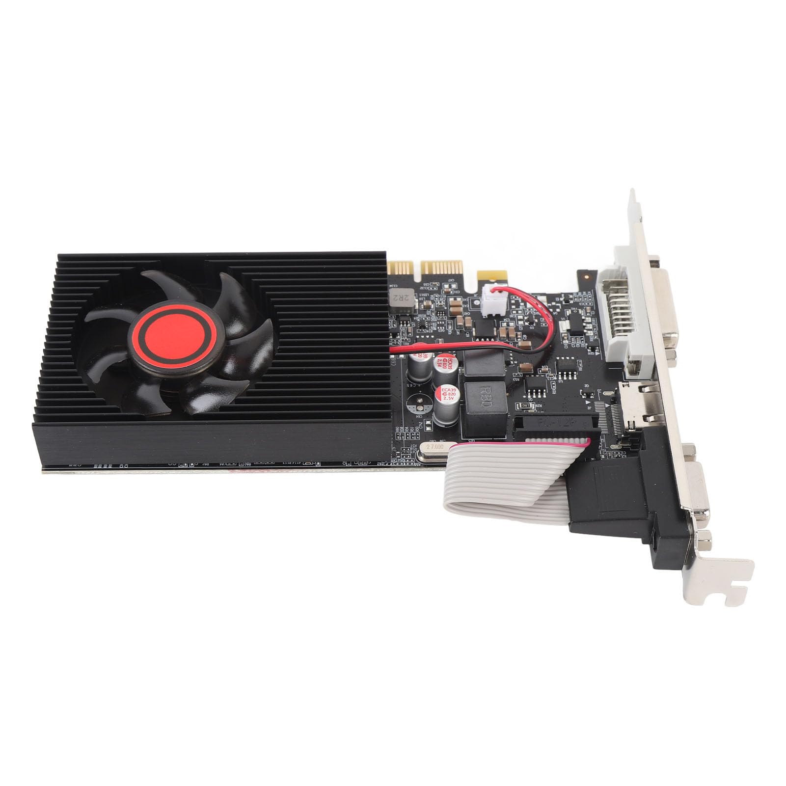 Grafikkarte 2GB DDR3 64-Bit, PCI Express 2.0 16x Desktop Computer Grafikkarte mit HDMI DVI VGA, Einzellüfter, DirectX 10.1 für Multimedia und Gaming