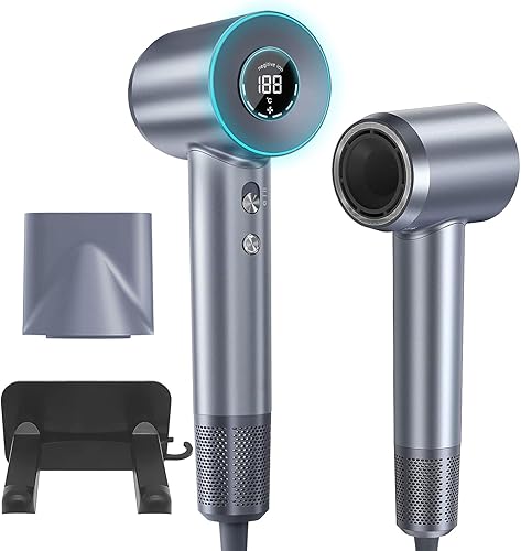 Miniatura 8 de Secador de pelo, secador de pelo iónico negativo con motor sin escobillas de 110,000 RPM para secado rápido, secador de pelo profesional de alta