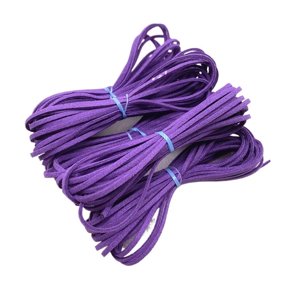 Decor Craft String 5yards Thread Rope 3mm Flat, Faux Suede Braided Cord Velvet Leather Used for Handmade Beading 1piece