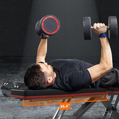 Miniatura 5 de Banco de pesas ajustable, banco de entrenamiento plegable para oficina en casa, gimnasio, bancos de entrenamiento resistentes, banco de ejercicios