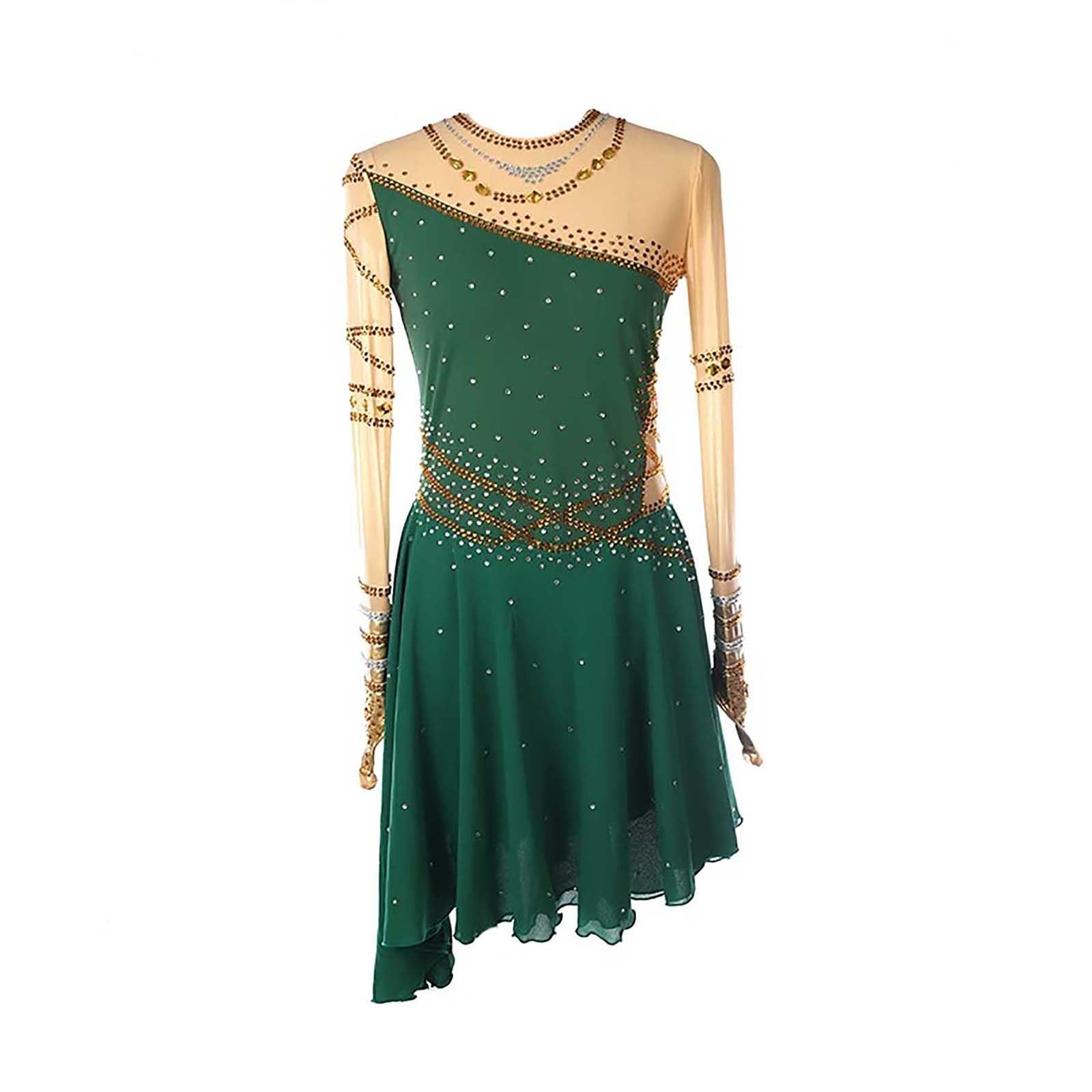 Vestido de Danza Latina para Mujer con Cristales Falda de Salón Salsa Tango Vestido de Patinaje Artístico
