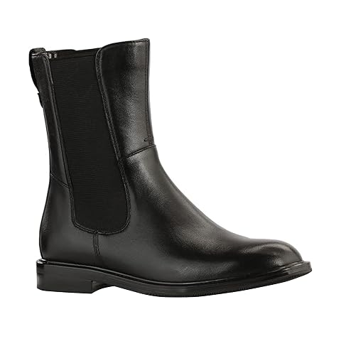 JATAREA Ankle Boots for Women - Stylish Leather with Block Heel Chelsea - Comfortable Easy Wear Womens Bootie