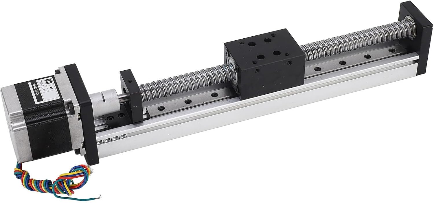 Linear Stage Motion Actuator High Precision 200mm Stroke 16mm Ballscrew Heavy Duty Linear Slide Table for Industrial Machinery Milling Machines Lathes Grinders Aluminum All