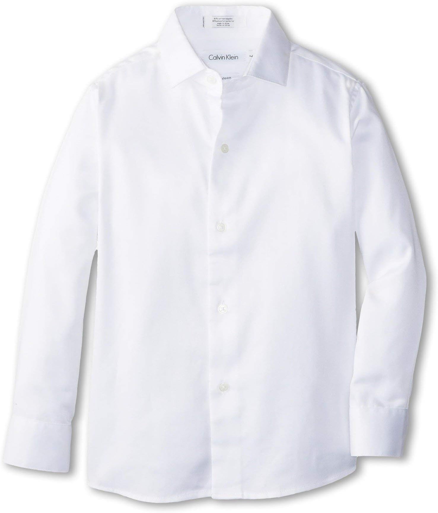 Boy's Long Sleeve Sateen Dress Shirt, Button-Down Style with Cuffs & Shirttail Hem Long Sleeve Sateen Dress Shirt, Button-Down Style with Cuffs & Shirttail Hem