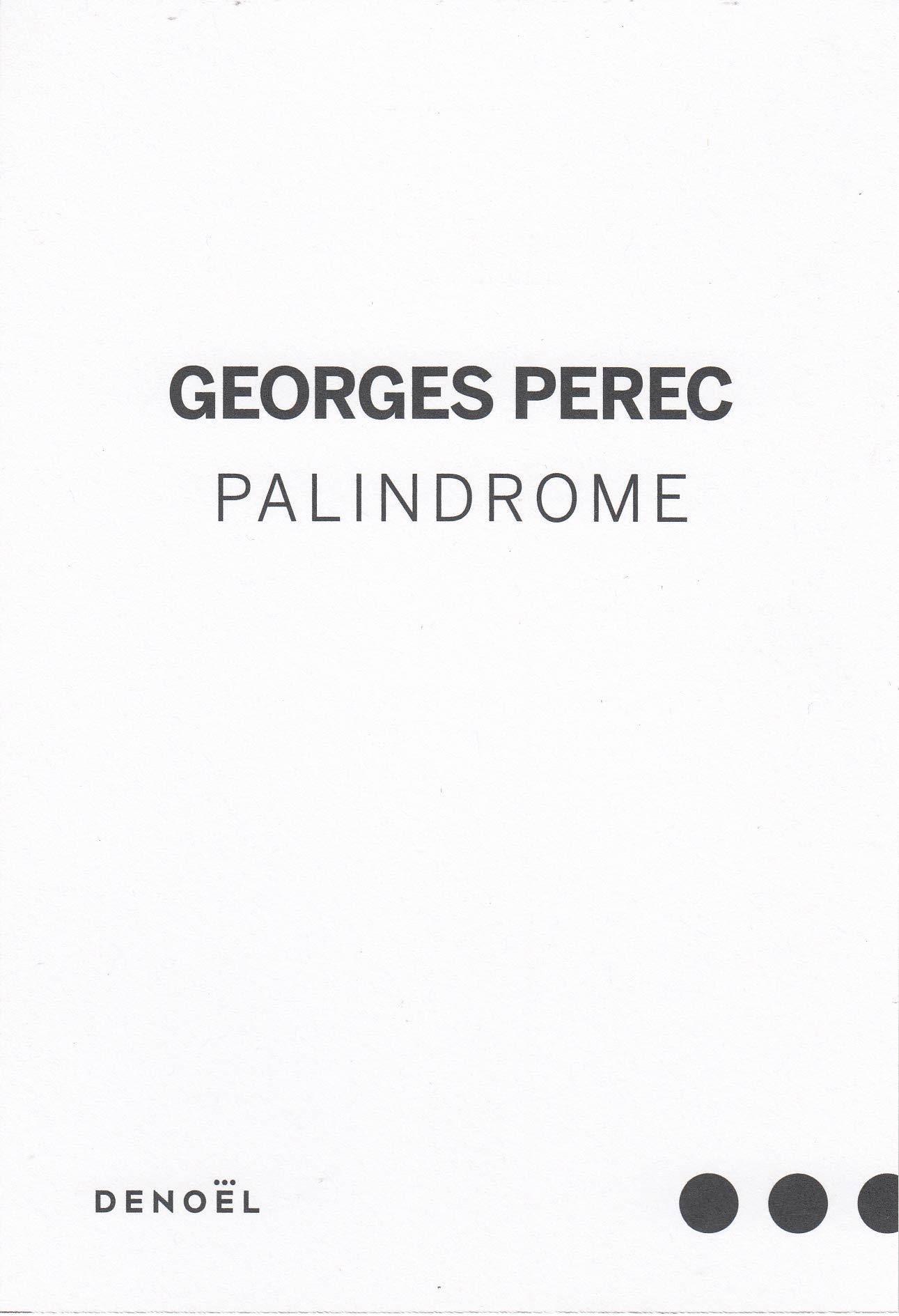 Palindrome (Romans Français)