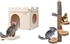 YKD Castle Chinchilla House Large Hanging and Chinchilla Large Hanging Wooden Rotating Platform Bundle Suit