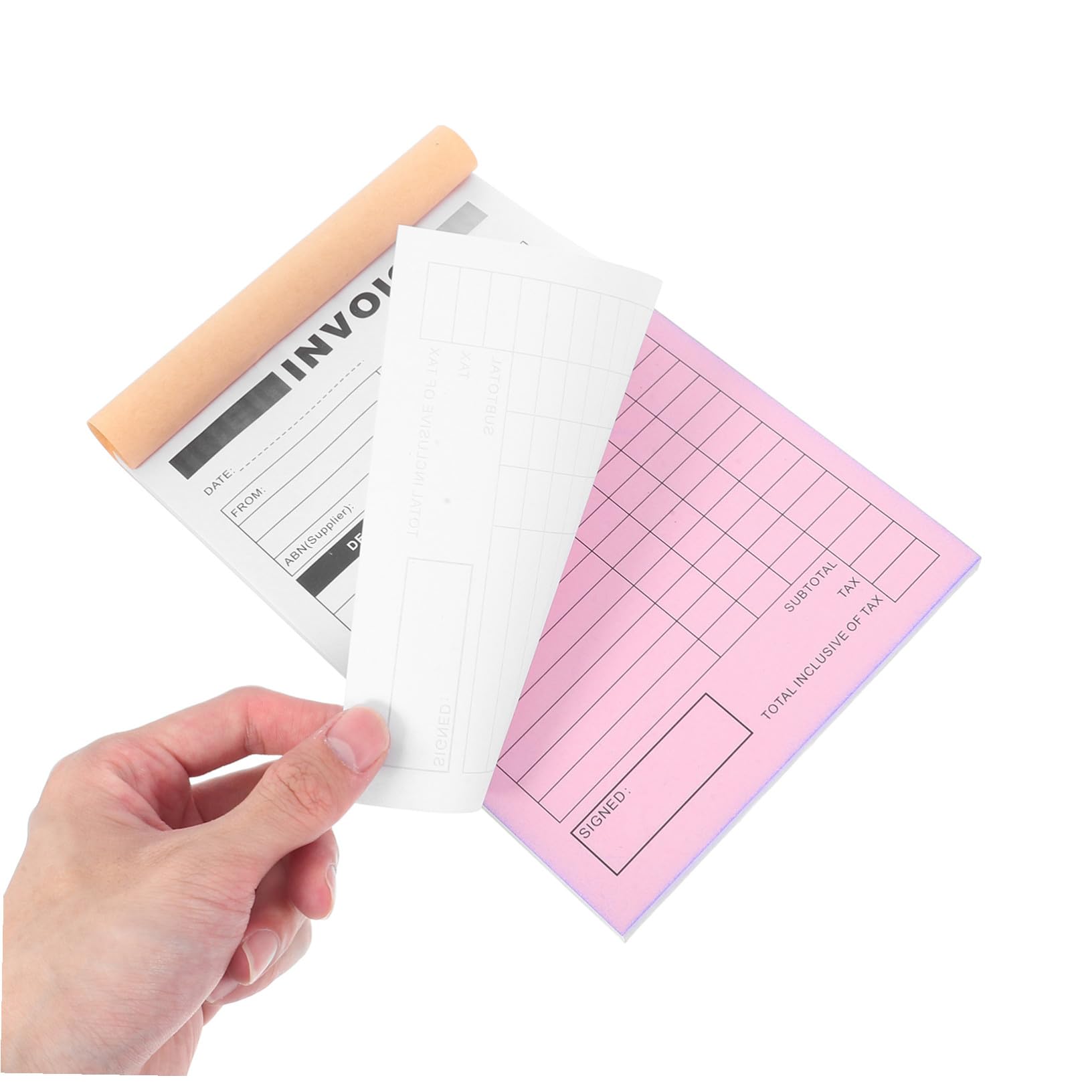 Sosoport Libro delle Ricevute Duplicato 5 Pezzi con Tavoletta Integrata, Carta Resistente per Ordinazioni e Registrazioni, per Artigiani e Fotografi
