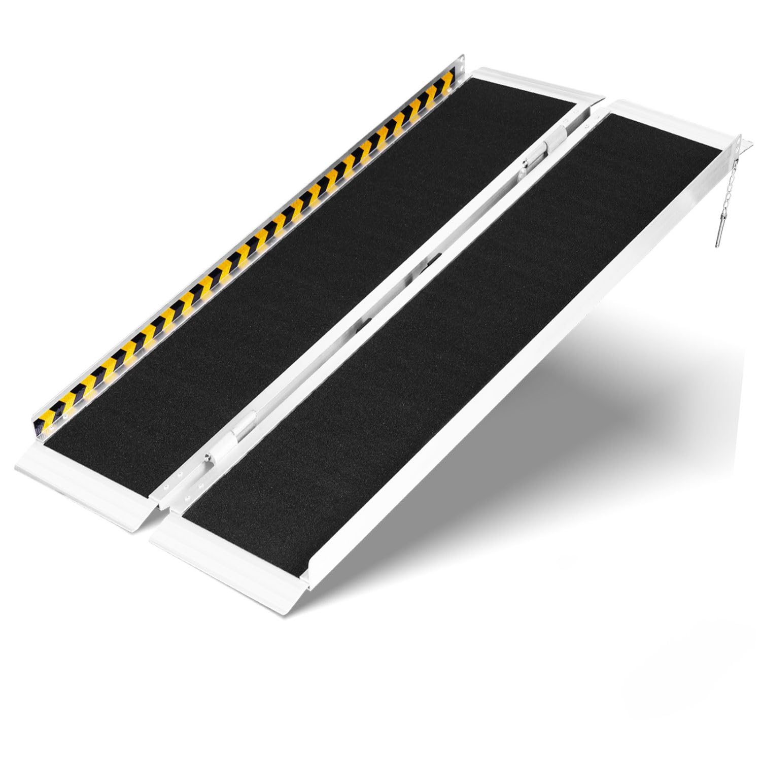 MAXIVMAN 5FT Portable Wheelchair Ramp, Lightweight Aluminum Handicap Ramp for 5-15 Inch Steps, Non-Slip Mobility Ramp for Scooters, Doorways, and Home Entry, Supports 600 lbs