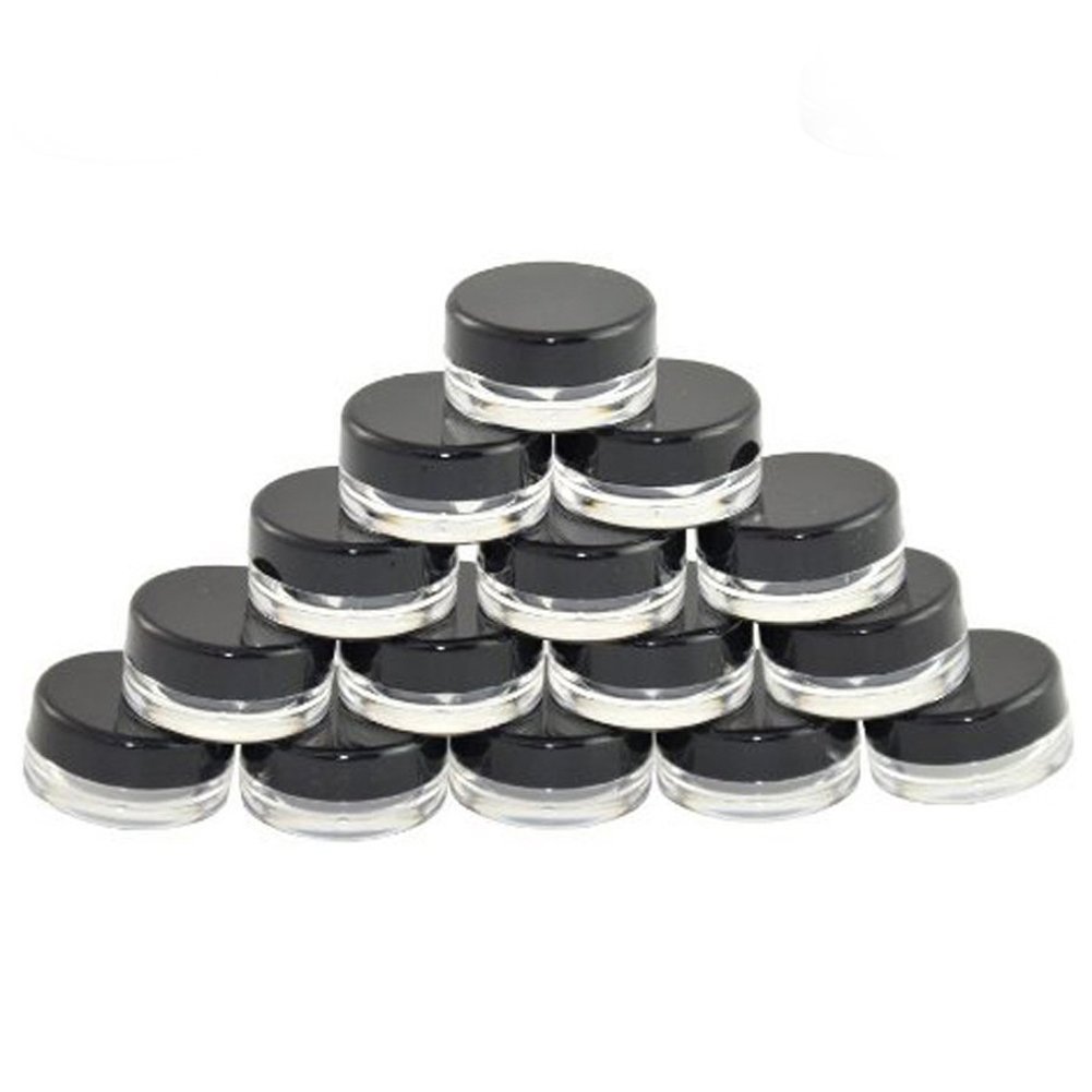 3 Gram Empty Clear Plastic Cosmetic Containers Pot Jars Cosmetic Sample Container with Lids 25 Pcs