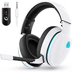 AOC 2.4GHz Wireless Gaming Headset for PS5, PS4 Fortnite & Call of Duty/FPS Gamers, PC, Switch, Bluetooth 6.0 Gaming Headphones with Noise Canceling Mic, 7.1 Virtual Surround, 45Hr Battery - Black