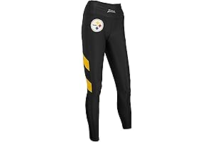 Zubaz NFL Pittsburgh Steelers Women's Black/Gold 2 Mesh Panels Leggings