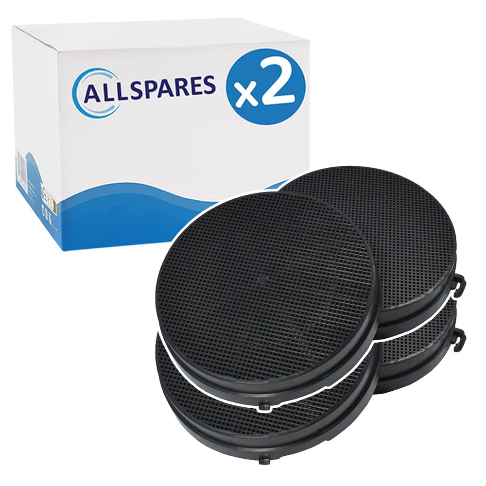 2x AllSpares Aktivkohlefilter für Dunstabzugshauben geeignet für Falmec Nr. 6, 103050091, 114163 | Airlux CR2000 | Ø168mm