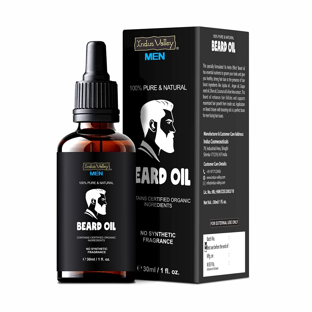 INDUS VALLEY men 100% Pure and Natural Beard Oil, Contains Certified Organic Ingredients - (30ml) (B083SD9QBY) Amazon Price History, Amazon Price Tracker