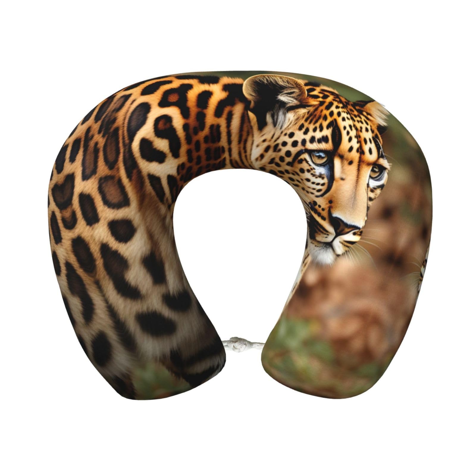peiyeety Leopards Pattern Print Custom U-Shaped Pillow,Memory Foam Cervical Neck Travel Pillow,for Home,Camping,Travelling