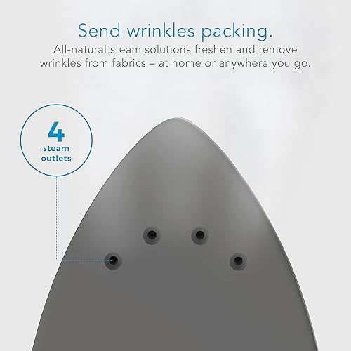 Miniatura 6 de Steamfast SF-720 Mini plancha de vapor de viaje con doble voltaje, bolsa de viaje, suela antiadherente, mango antideslizante, calentamiento rápido,