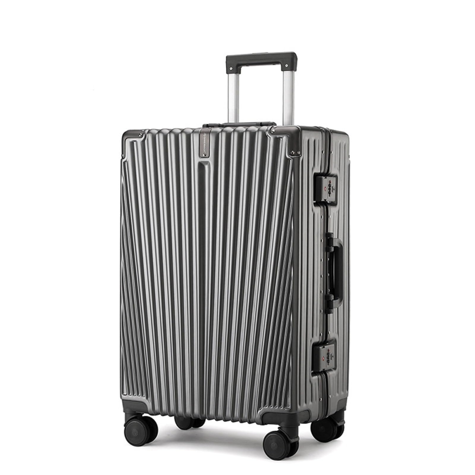 Reisekoffer Koffer mit 360° leisen Rollen, Leichter Koffer, langlebiger und druckfester Koffer, Koffer mit Aluminiumrahmen Weichschalenkoffer (Color : E, Size : 26in)