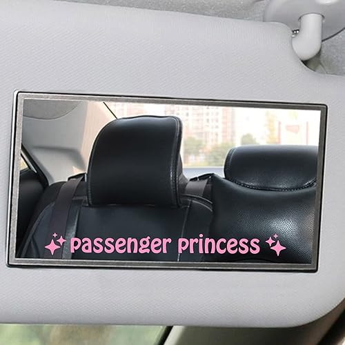 Aolamegs Paquete de 6 calcomanías de princesa de pasajero, lindas calcomanías de princesa de pasajero para espejo retrovisor de ventana de