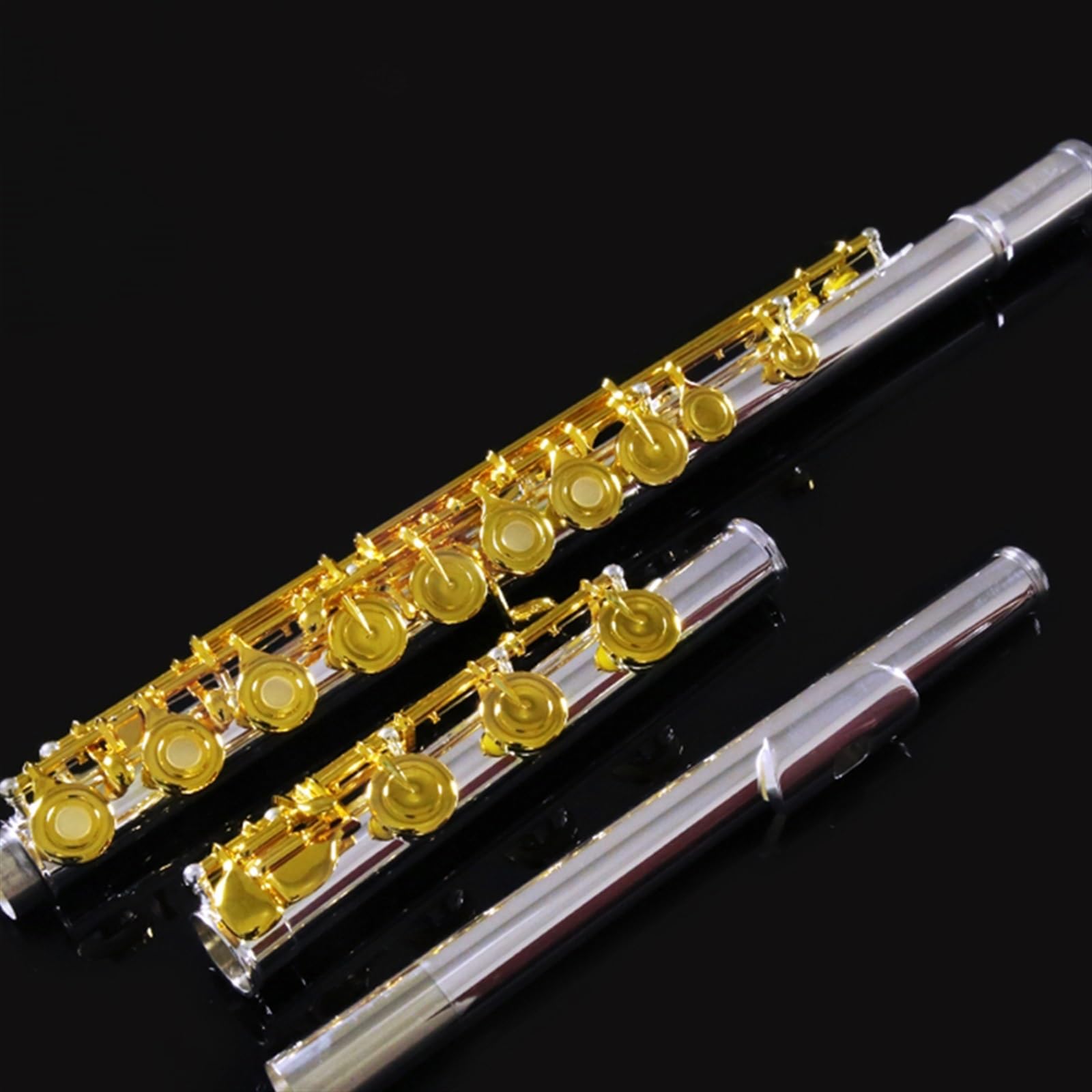 Fairyフルート・24K金メッキ・17キーH足部管・リングキー Flûte