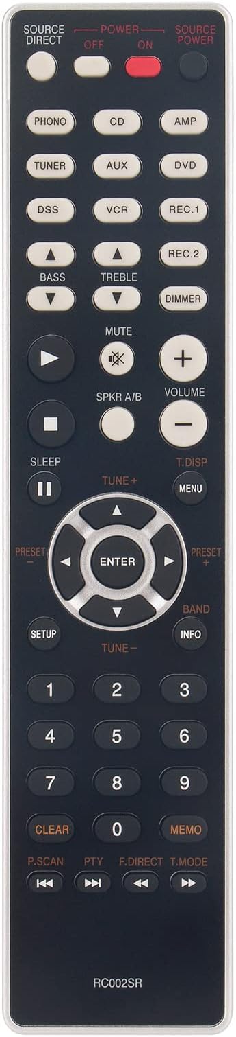 RC002SR Replacement Remote Control Compatible with Marantz Stereo Receiver 80W 2.0 Channels SR5023 SR4023 RT307010031009M 307010031009M