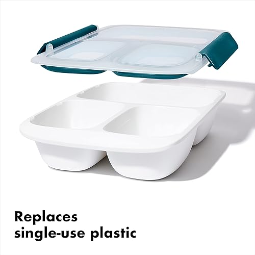 Miniatura 4 de OXO Good Grips Prep & Go - Contenedor dividido a prueba de derrames de 4.1 tazas