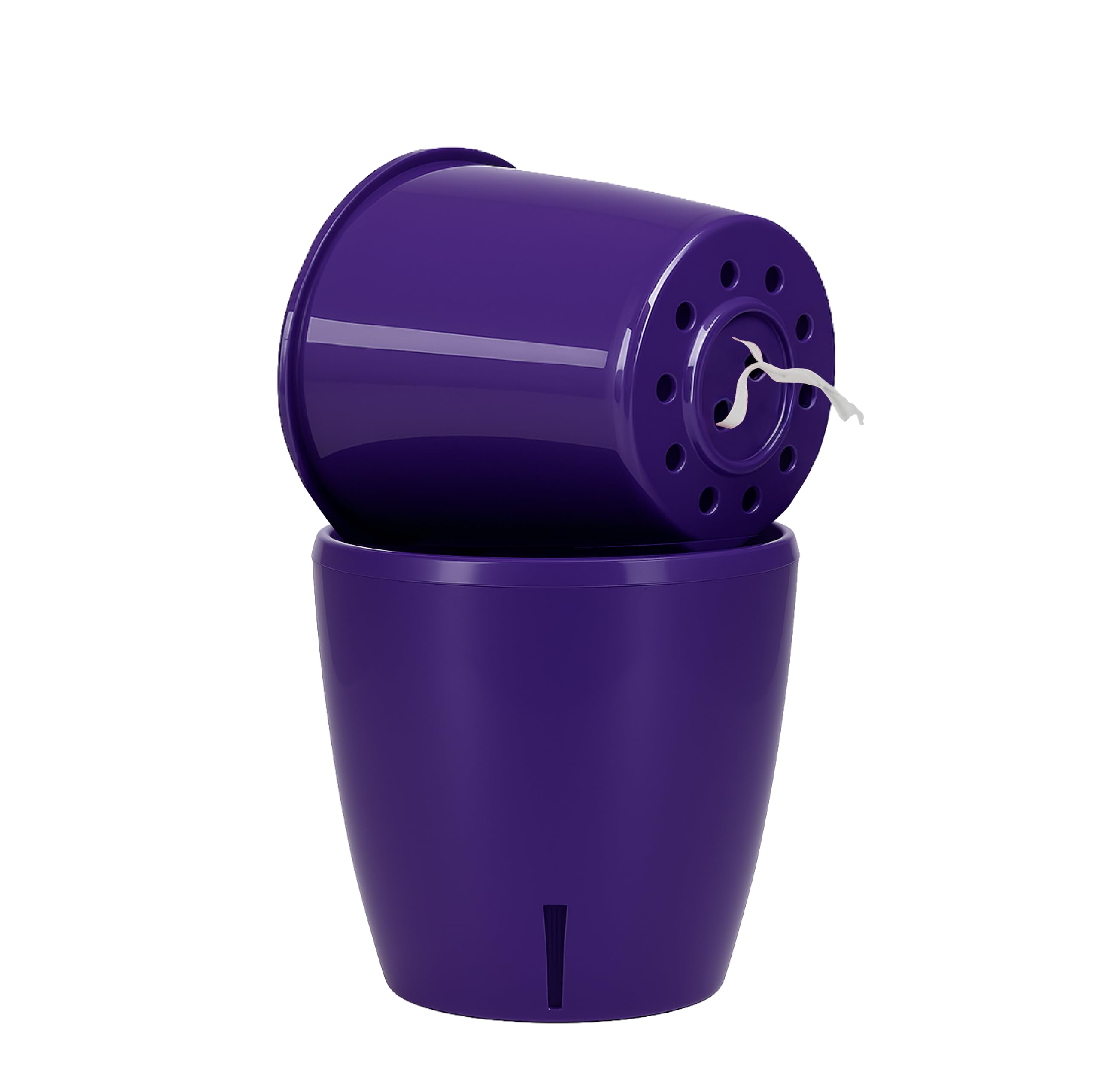 Santino Fioriera Orchidea D 15cm Vaso Autoinnaffiante Con Sistema Stoppino e Indicatore Del Livello Dell'acqua Per Interni ( 15cm - 2L - Porpora