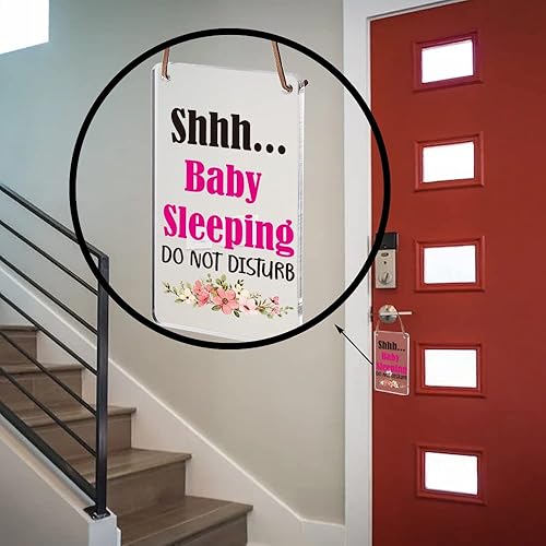 Miniatura 5 de Shhh Baby Sleeping Do Not Disturb - Letrero para colgar en la puerta de la habitación del bebé, utilizado para el hogar, habitación del bebé,