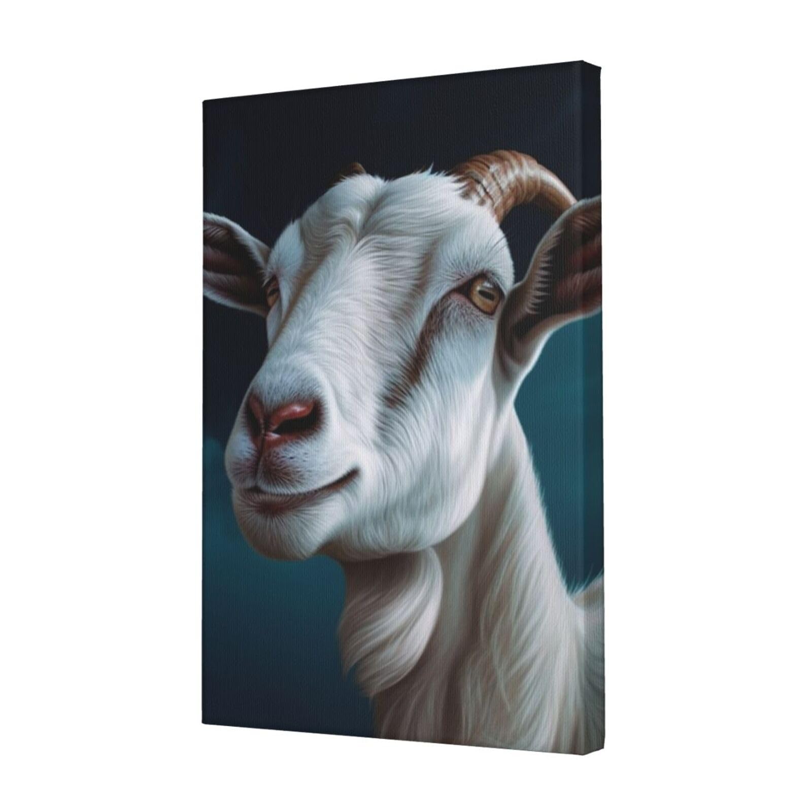 FodPand Goat Canvas Wall Art for Living Room Wall Decor 12"x18" Modern Artwork Painting Pictures Hanging Canvas Prints Aesthetic Wall Art for Bedroom Bathroom Office Wallart Decor