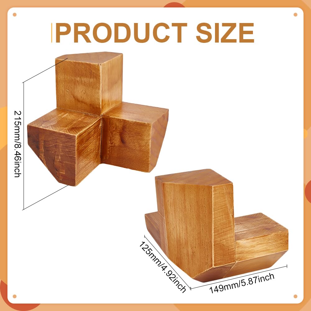 BENECREAT Wood Glass Angle Wedge Tool, Glass Soldering Jig, 3D Angle Wedge Tool for Stained Glass Project Craft DIY - Image 2