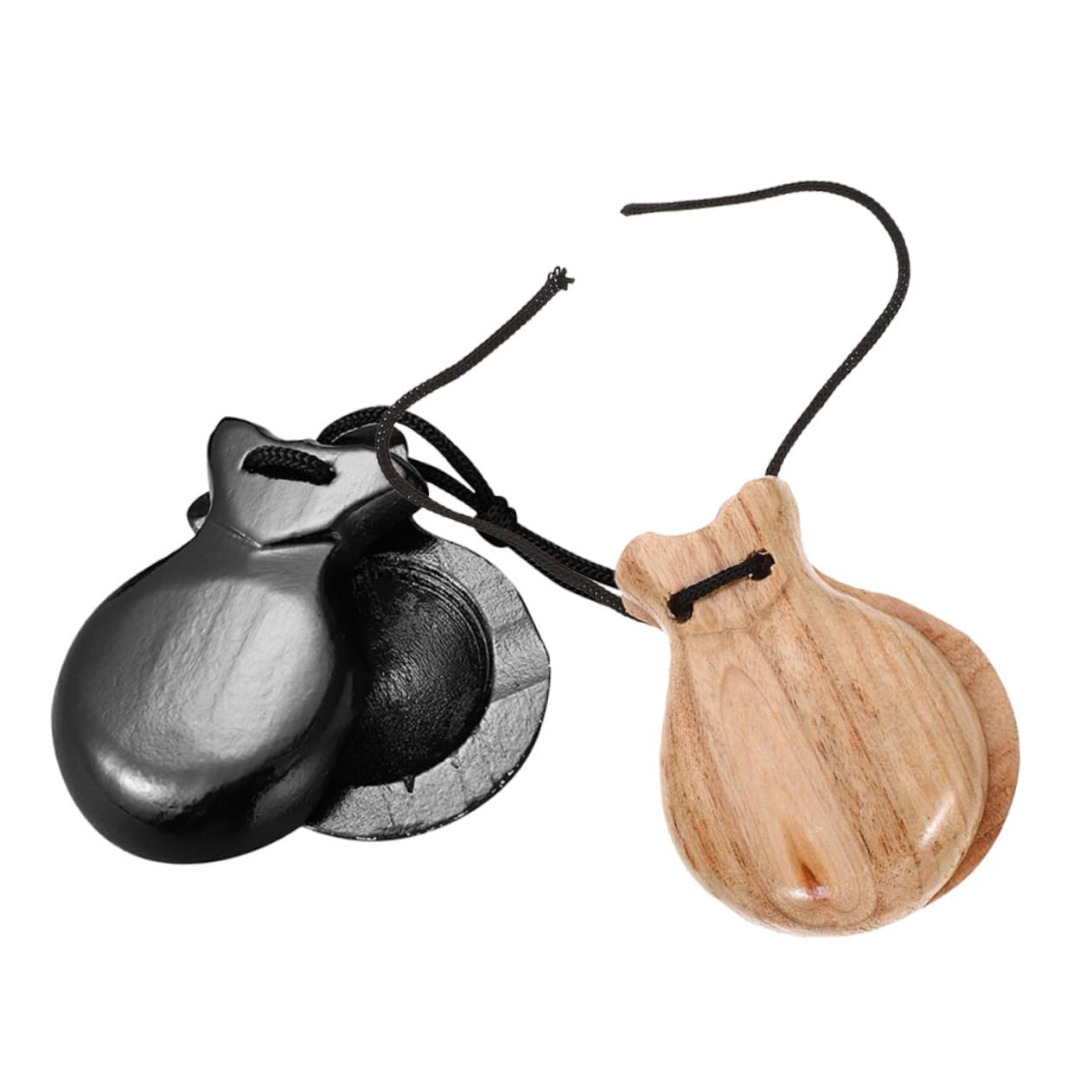 BESTonZON Wooden Castanets Spanish Musical Instrument 2pcs Percussion Clappers for Adults