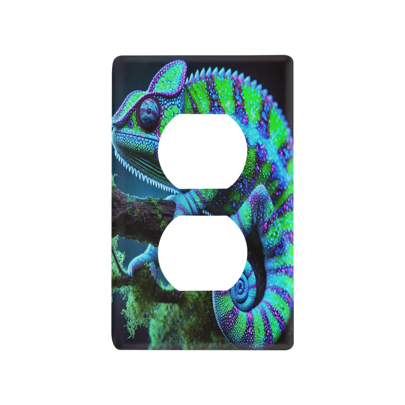 Chameleon Light Switch Cover Decorative Receptacle Outlet Wall Plate Guard Plastic Outlet Covers for Living Room Home Decor Kitchen (Duplex Outlets Cover)