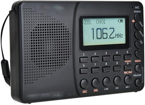 LMMDDP Portable Digital Radio LCD Display FM AM SW Radio with Speaker Power-Off Memory Function Radio