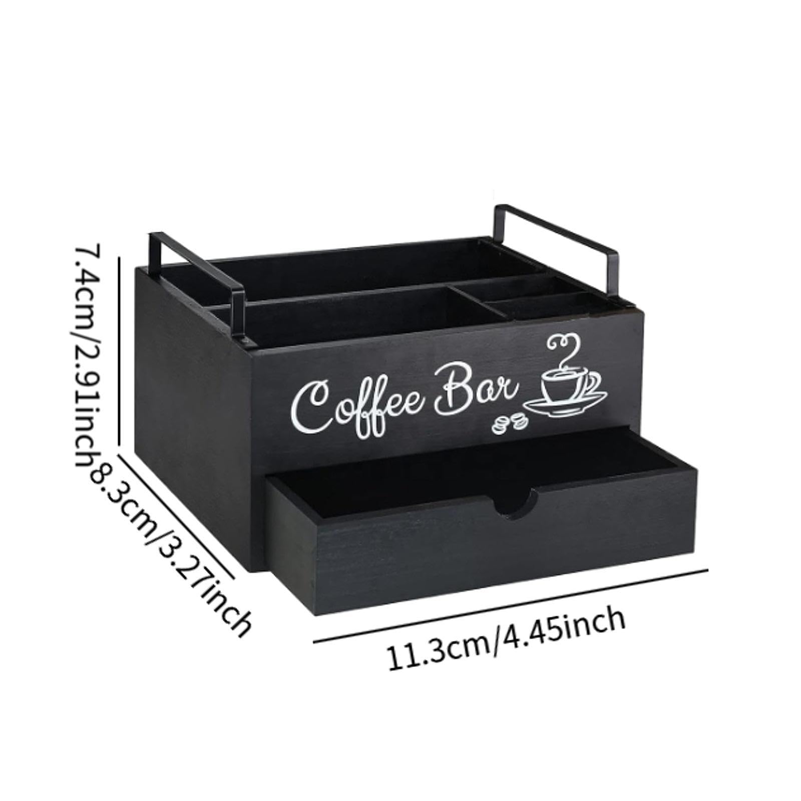 Organizador de Café Estación Organizador de Café de Madera Cesta Almacenaje Cápsulas Bandeja Dispensadora Bolsas Té Condimentos Adecuado para Cocina O, Style a, Individual