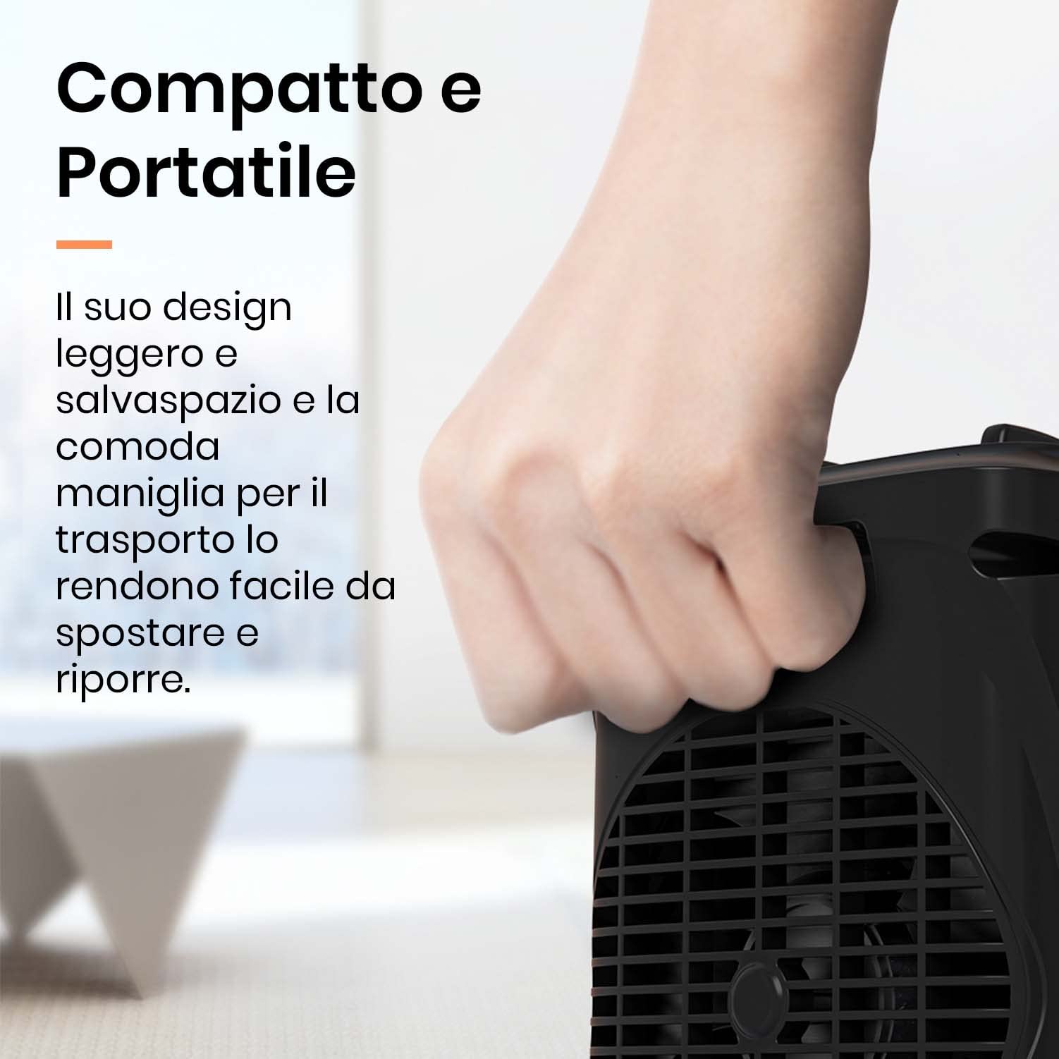 Pro Breeze Stufetta Elettrica Basso Consumo 2000W in Ceramica - 3 modalità, ventilazione, protezione surriscaldamento/ribaltamento. Compatta e sicura per casa, ufficio, bagno. Termoventilatore