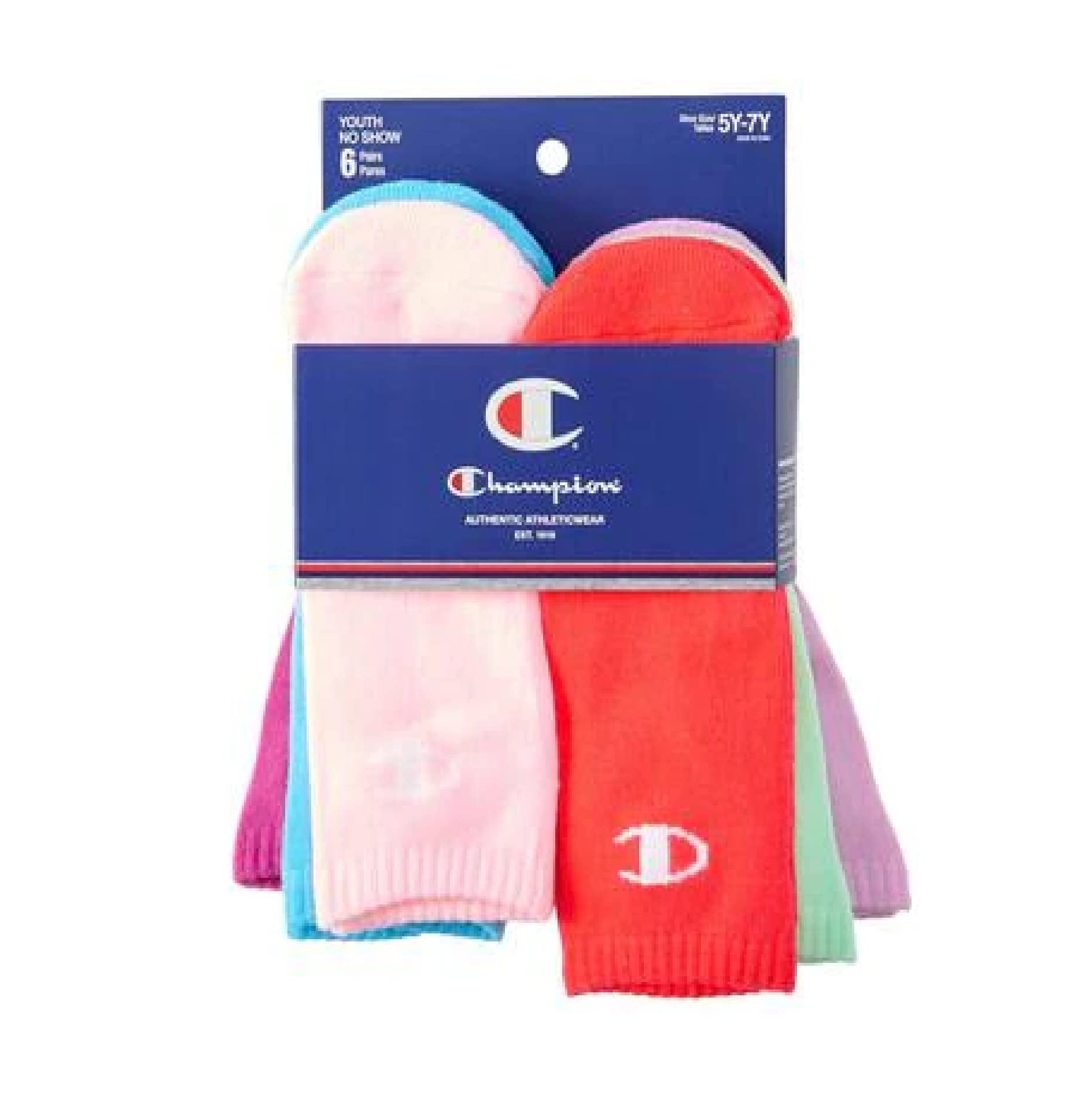 Champion Bunte Socken für Jugendliche, Mädchen, 6 Stück, mehrfarbig