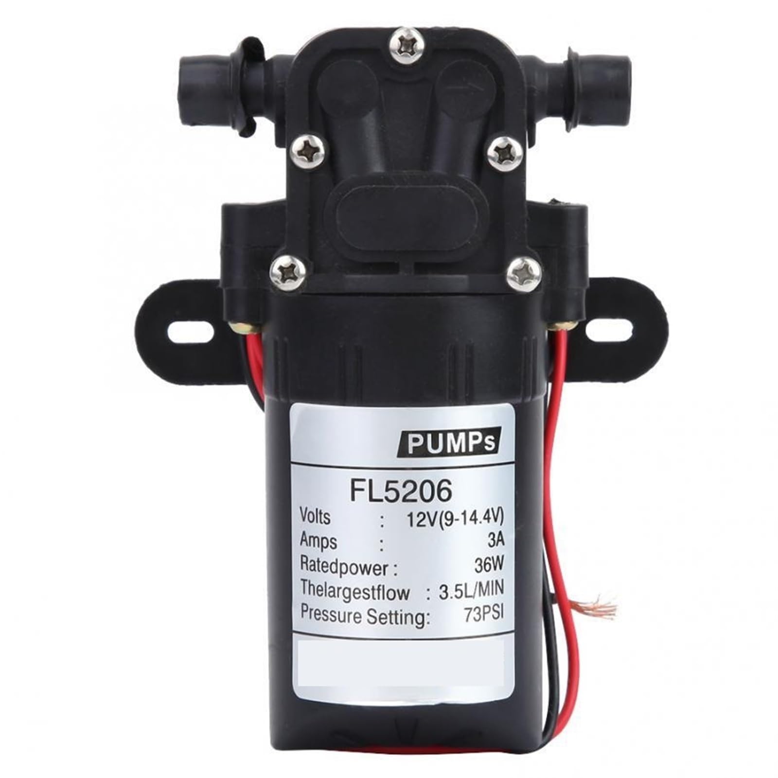 DC12V/24V 36W Electric Diaphragm Water Pump Automatic Switch 2-3.5L/min High Pressure Agricultural Washing Spray Smooth Operation Flow Steady Reliable(DC12v)