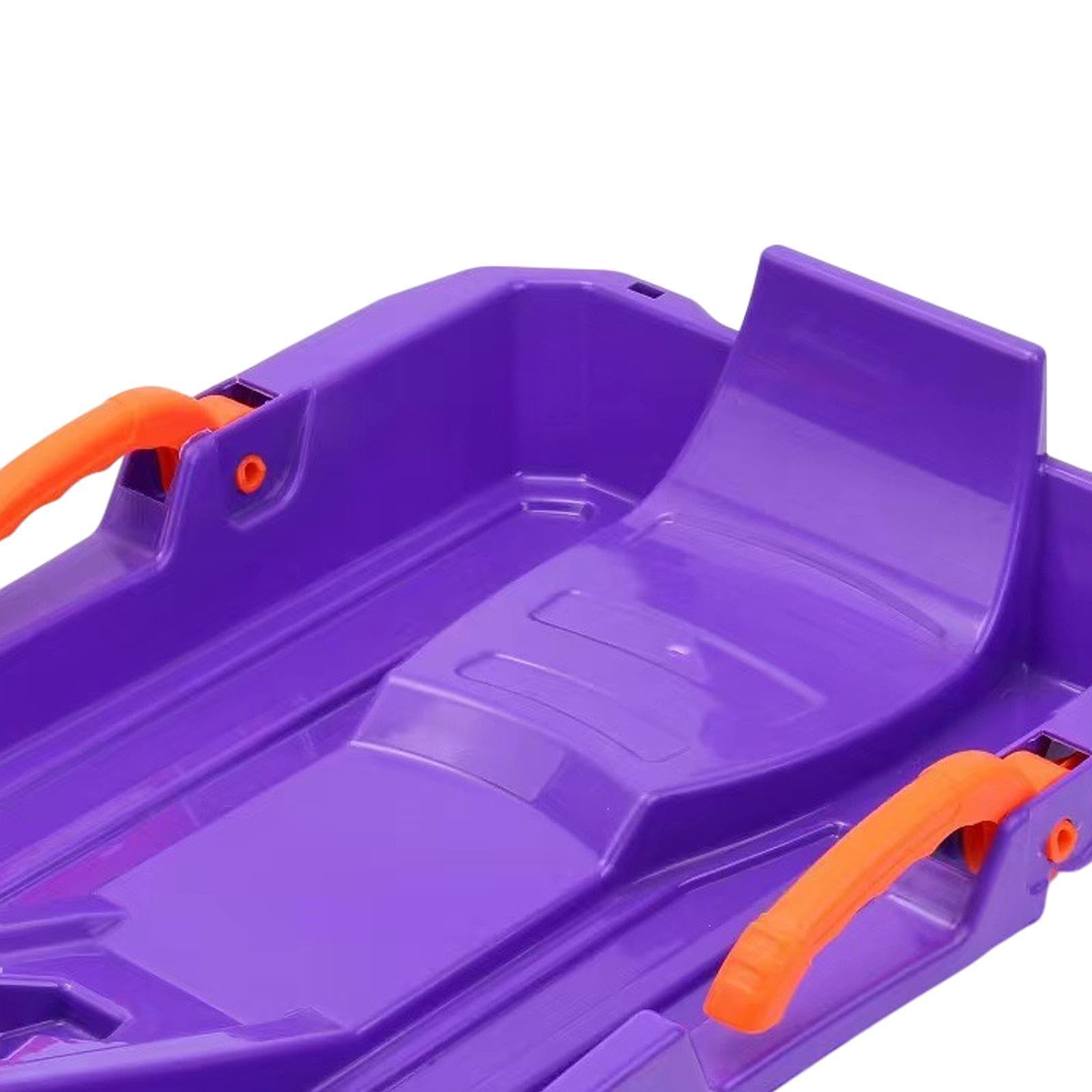 TISHITA Luge pour Enfant Sled de Descente Toboggan avec Freins Corde de Traction en PP Résistant Adapté à L'Utilisation par Les Enfants pour Le Jeu d'hiver Le, Violet