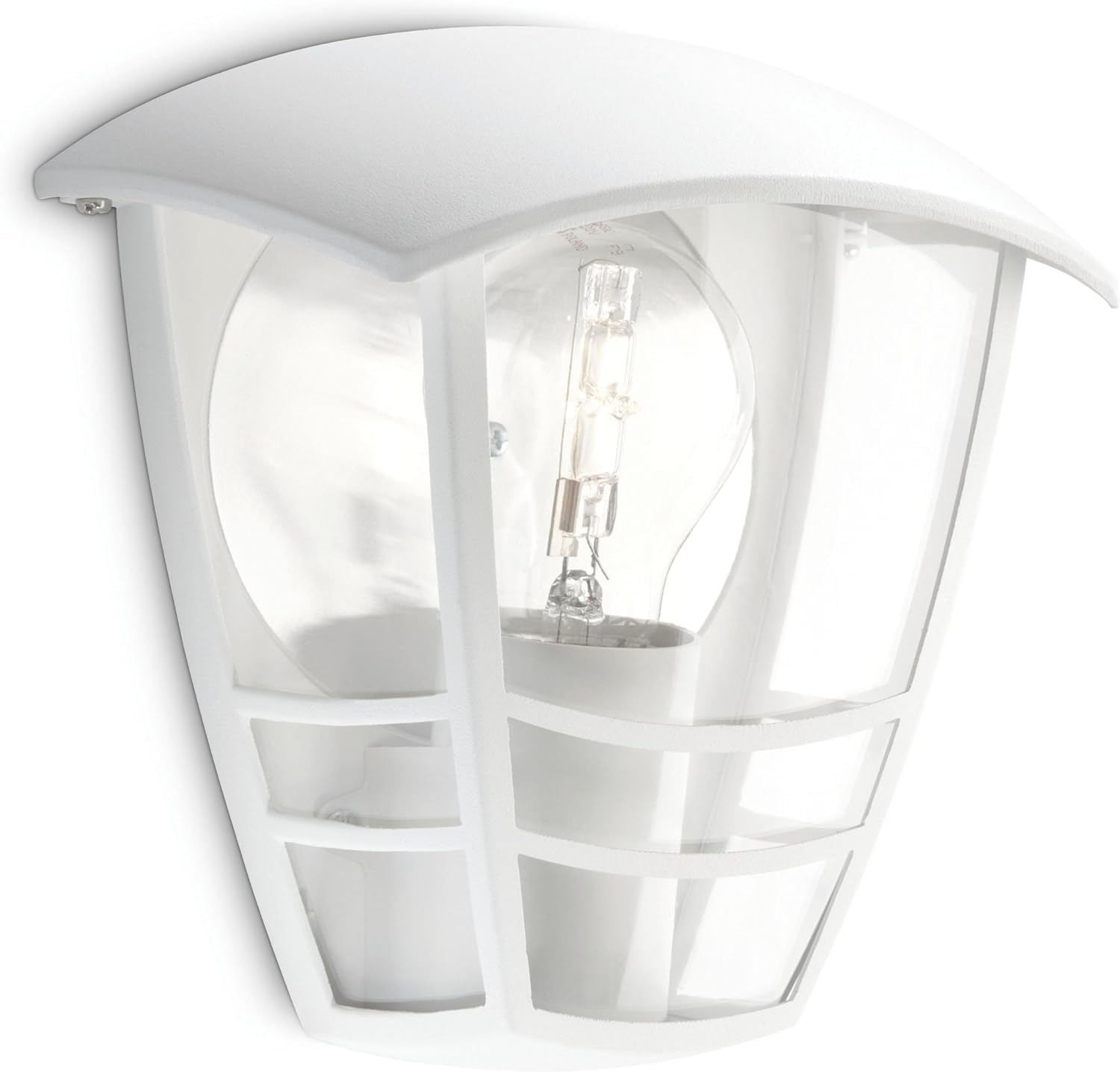 PHILIPS Creek Outdoor Wall Light, IP44 Weather-Resistant, Durable, Aluminium, Classic Design, White, E27 Bulb Sold Separately