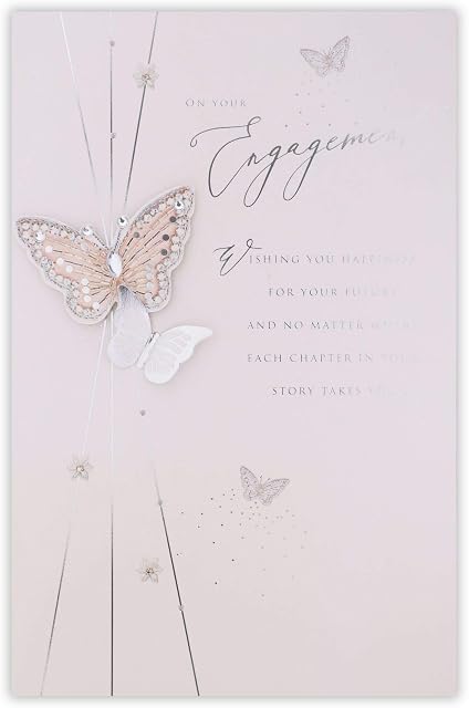 Clintons: Butterflies With Flowers Engagement Card 149x229mm, multi-color, 1163409