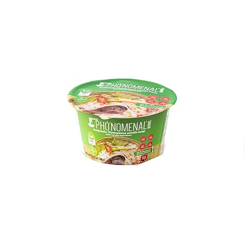 Phonomenal Bowl Instant Pho Noodles - Sopa de verduras vietnamitas sin gluten baja en sodio sin MSG receta familiar auténtica sin OMG sin soja 21