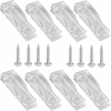 8pcs Roller Shade Clear Saftey Chain Retainer and Cord Guide Fixation Hook P Clip for Roller Blinds Cord Loop and Bead Chain Tension Device