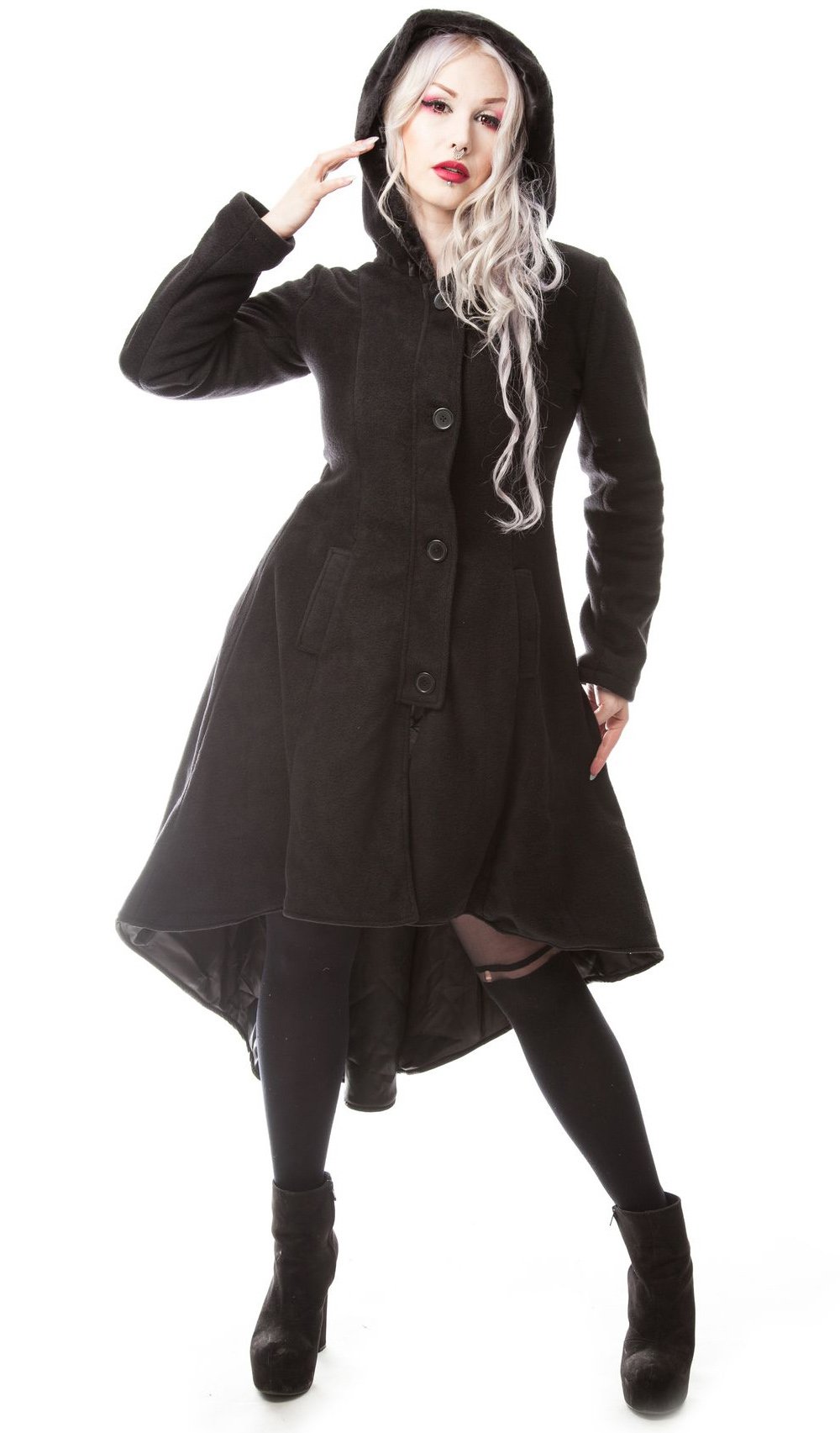 Poizen Industries Women's Black Memorial Coat Winter Coat Xl, 100% Polyester,