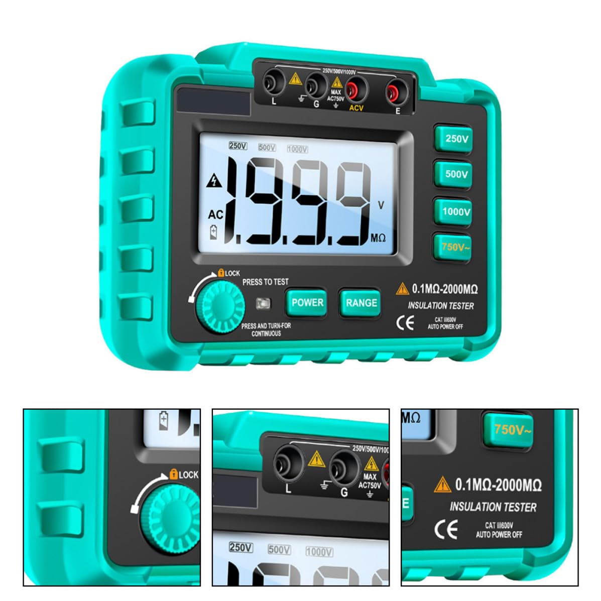 Digitales Megohmmeter Mh11 mit Counts, Grün, Tragbar