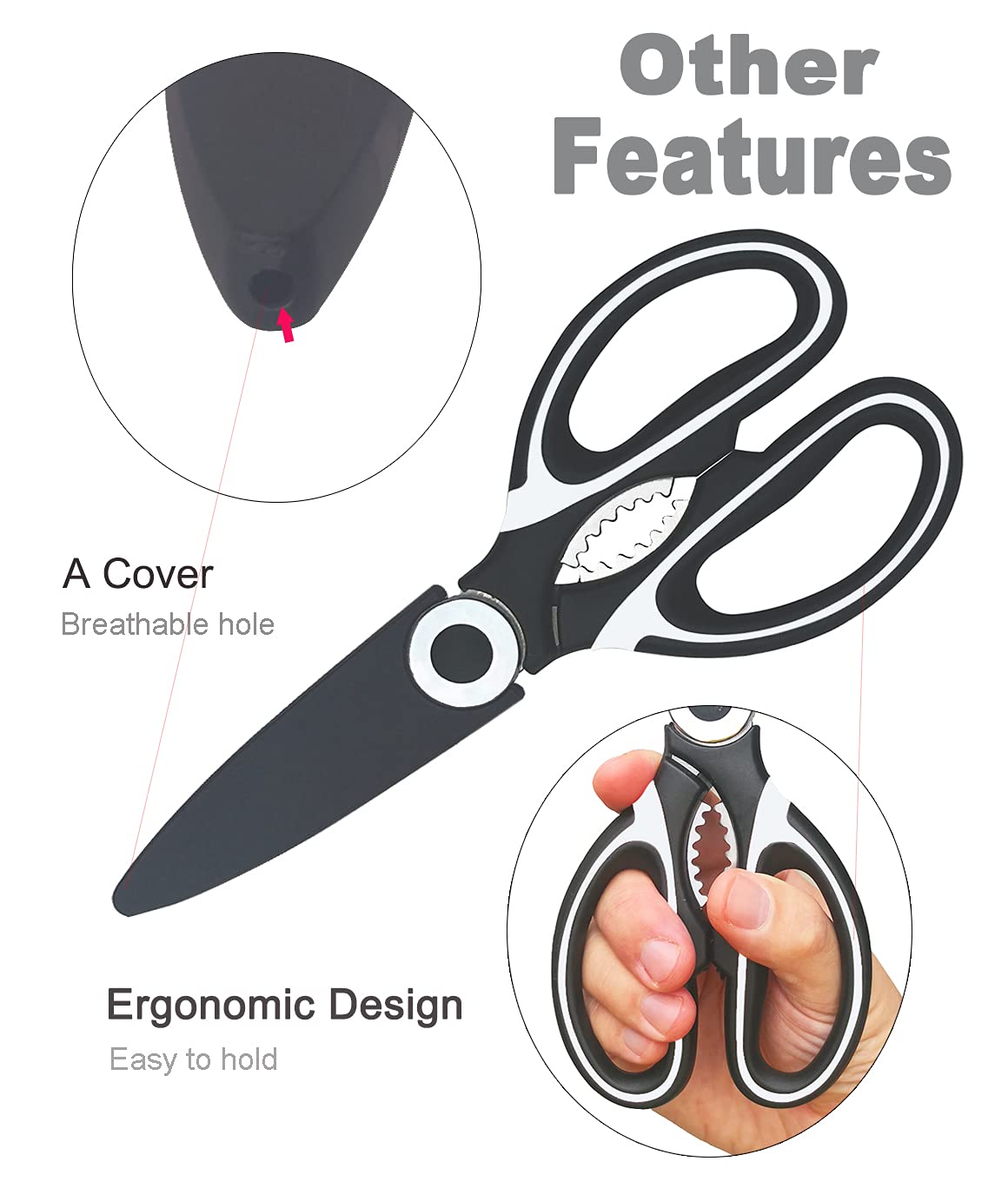 Forbici da cucina Sharp BESTWYA multiuso forbici da cucina in acciaio inox resistente (confezione da 4)