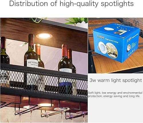 Miniatura 5 de Estante para vino colgante de hierro montado en la pared, soporte para copas de vino de doble capa, estante invertido para botellas de copas de