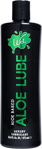 Wet Lubricante personal a base de aloe  Lubricante suave hidratante y sedoso para pieles sensibles, fórmula vegana no pegajosa, 16 onzas líquidas