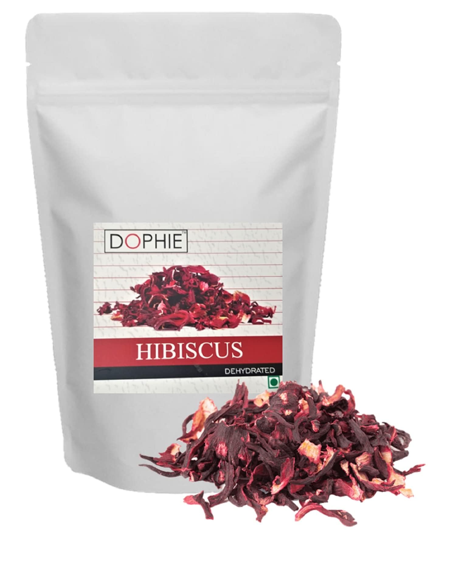 Dophie Hibiscus Flowers Petals(Whole) 100Gm [Pack 2] Natural Dried Hibiscus Flower Not Cut, Herbal Teas, Good For Hair
