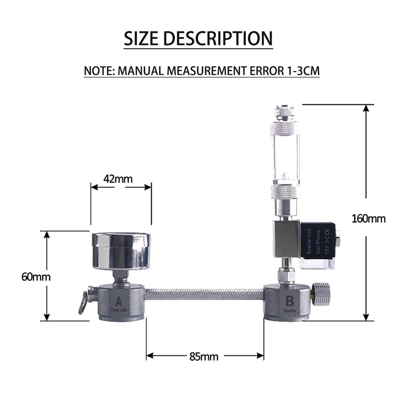 Kit de système de générateur de CO2 for Aquarium, générateur de CO2, diffuseur de compteur de bulles avec électrovanne for la croissance des plantes aquatiques