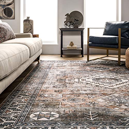 Nuloom Bowie Machine Washable Tribal Pattern Area Rug, 5' X 8', Rust #TOP7