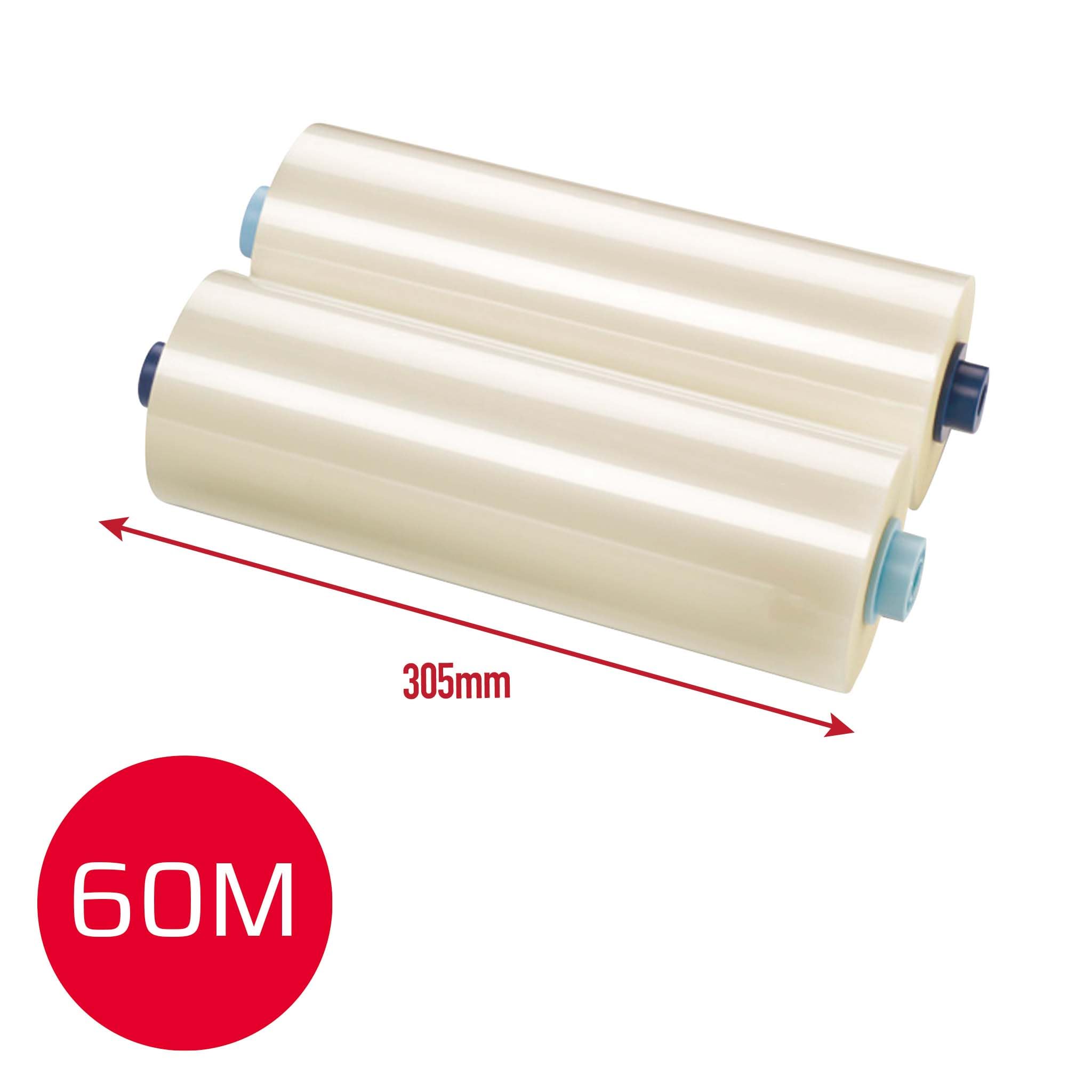GBC 3400931EZ Rouleau de Film de Plastification 305 mm x 60 m 2 x 125 Microns Brillant