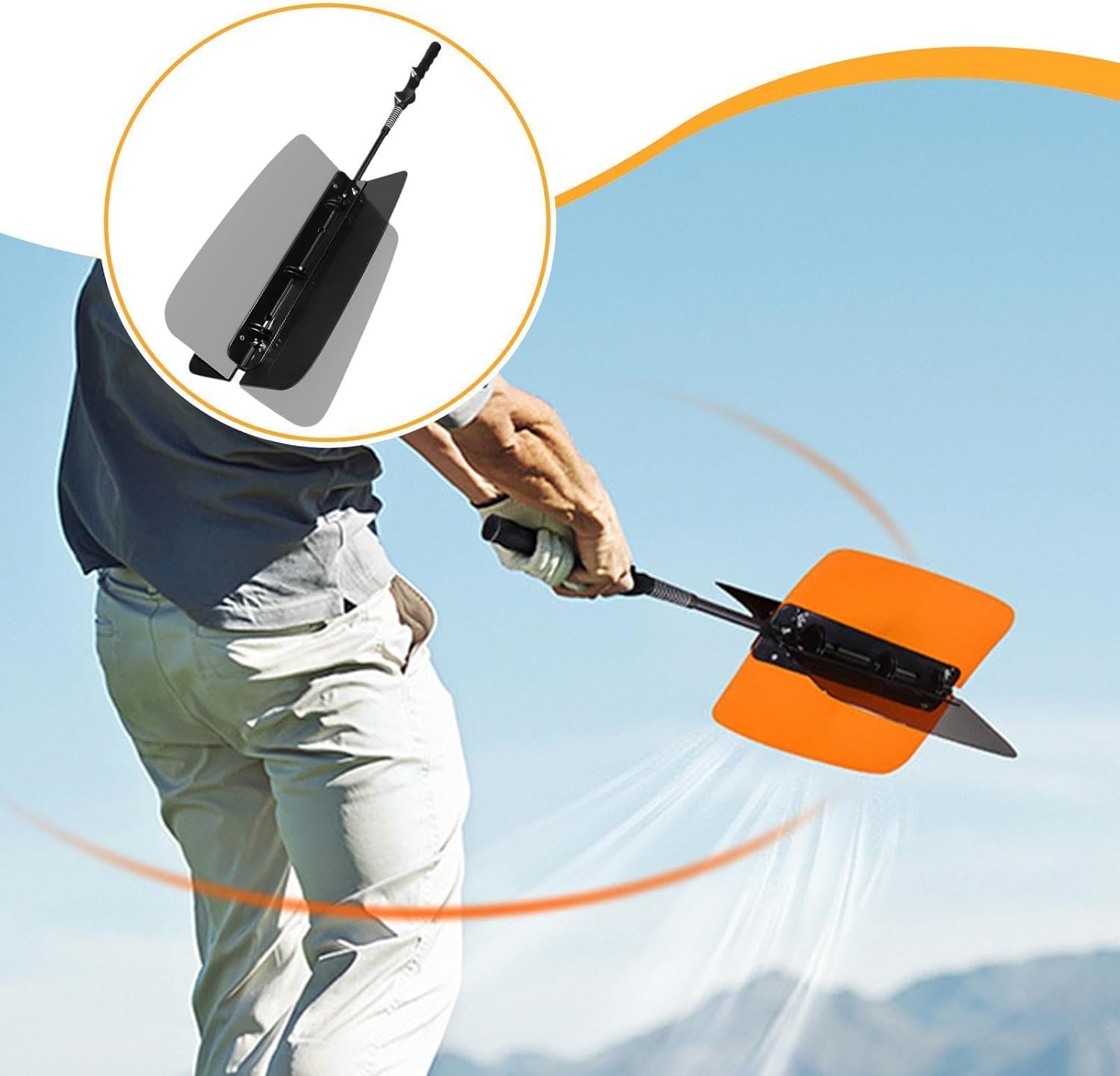 Golf Power Resistance Practicer Training Aid Fan Tool for Strength Practice and Swing Training, 27.56 x 12.40 Inches